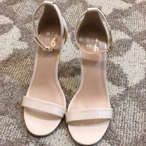 Nude strappy heels